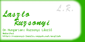laszlo ruzsonyi business card