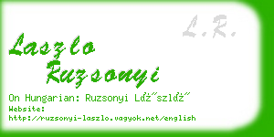laszlo ruzsonyi business card
